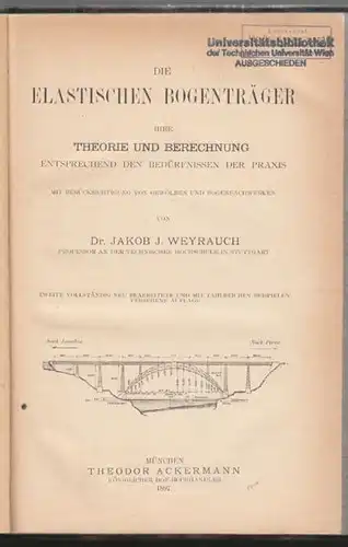 WEYRAUCH, Die elastischen Bodenträger. Ihre... 1897