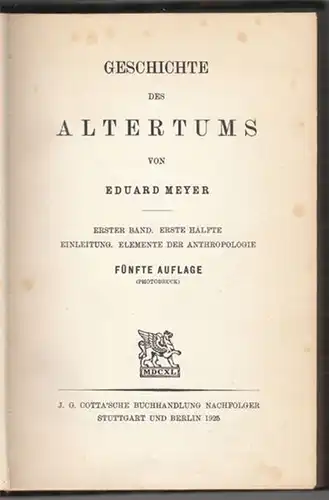 MEYER, Geschichte des Altertums. 1925