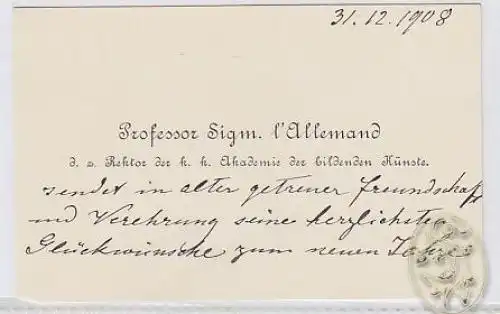 L'ALLEMAND, Dreizeiliger Neujahrsglückwunsch...