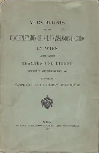 Verzeichnis der den Concretalständen der k. k.... 1897