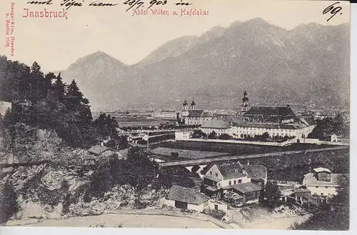 Innsbruck. Abtei Wilten u. Hafelekar. 1890