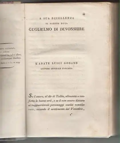 GODARD, Poesie di Cimante Micenio. Custode... 1823
