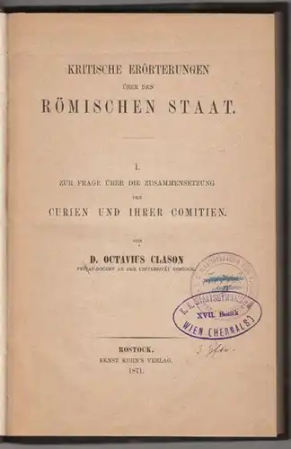 CLASON, Zur Frage über die Zusammensetzung der... 1871