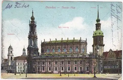 Dresden - Theater-Platz. Ständehaus. Kath.... 1900