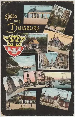 Gruss aus Duisburg. Säulengang am Brückenkopf.... 1900