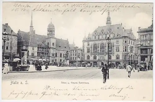 Halle a. S. Altes u. Neues Rathaus. 1900