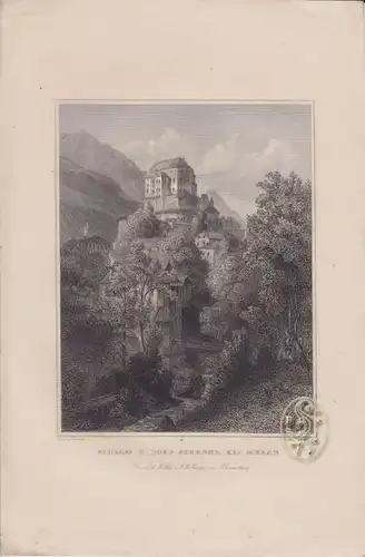 Schloss u. Dorf Schenna bei Meran. 1842