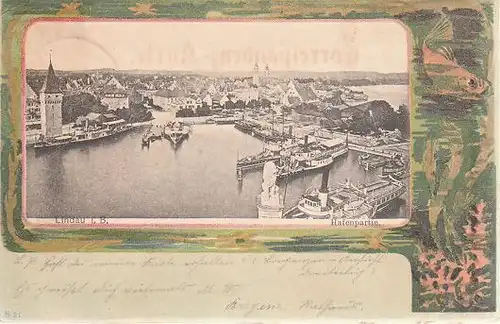 Lindau i. B. Hafenpartie. 1900