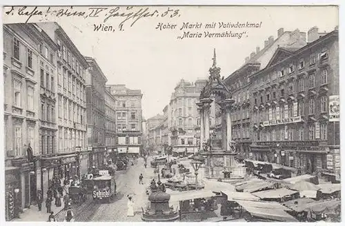 Wien, I. Hoher Markt mit Votivmerkmal "Maria... 1900