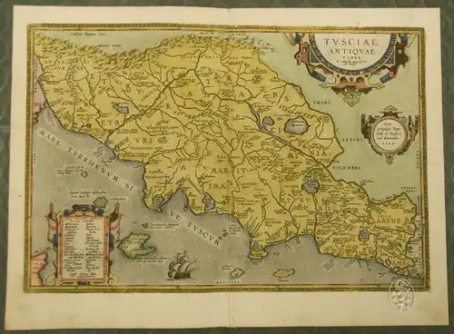 ORTELIUS, Tusciae antiquae typus. Ex conatibus... 1584