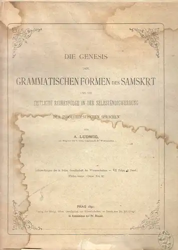 Die Genesis der grammatischen Formen des Samskrt und die zeitliche Reihenfolge i