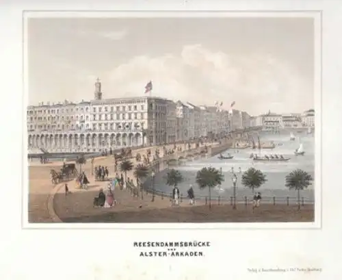 Reesendammsbrücke und Alster-Arkaden. 1840