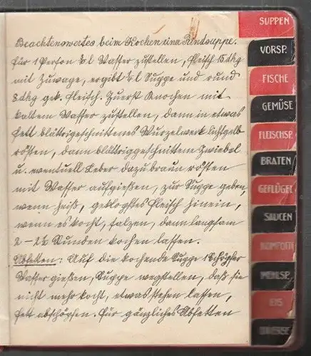 Kochbuch, Manuskript, 1. Hälfte 20. Jhdt.,