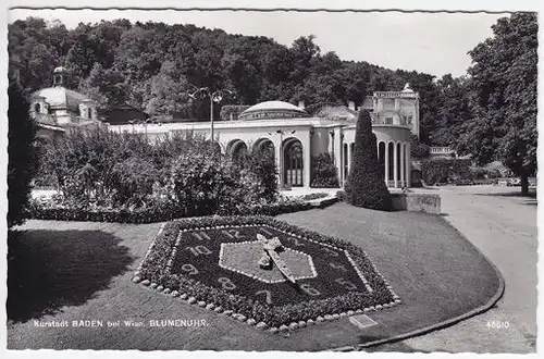 Kurstadt Baden bei Wien. Blumenuhr. 1956