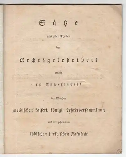Sätze aus allen Theilen der Rechtsgelehrtheit... 1806