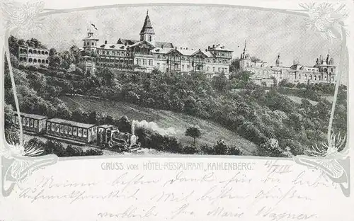 Gruss vom Hôtel Restaurant 'Kahlenberg'. 1900