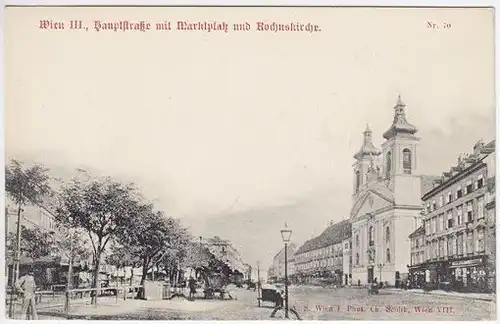 Wien III., Hauptstraße mit Marktplatz und... 1900