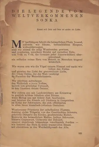 SONNENSCHEIN, Die Legende vom weltverkommenen... 1920