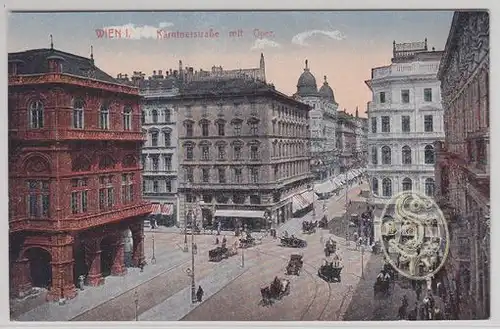 Wien I. Kärntnerstraße mit Oper. 1900