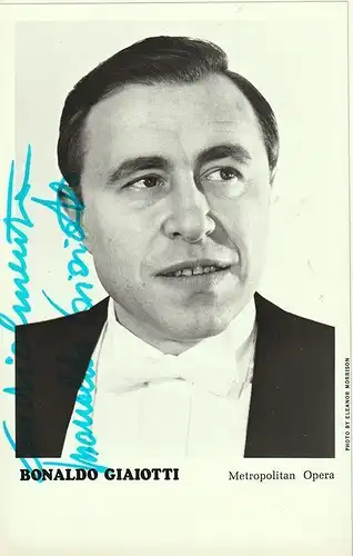 Bonaldo Giaiotti. Metropolitan Opera. GIAIOTTI, Bonaldi, Sänger (1932-2018).