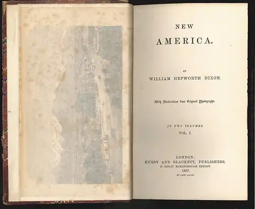 New America. DIXON, William Hepworth.