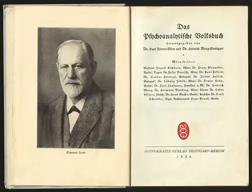 Das psychoanalytische Volksbuch. FEDERN, Paul - MENG, Heinrich (Hrsg.).