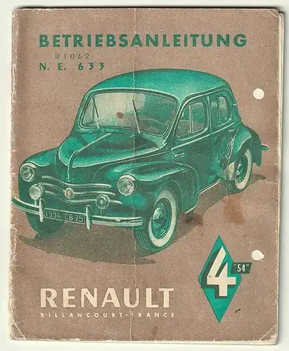 Betriebsanleitung Renault 4 "54".