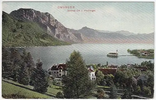 Gmunden. Schloss Ort v. Hochkogel. 1906
