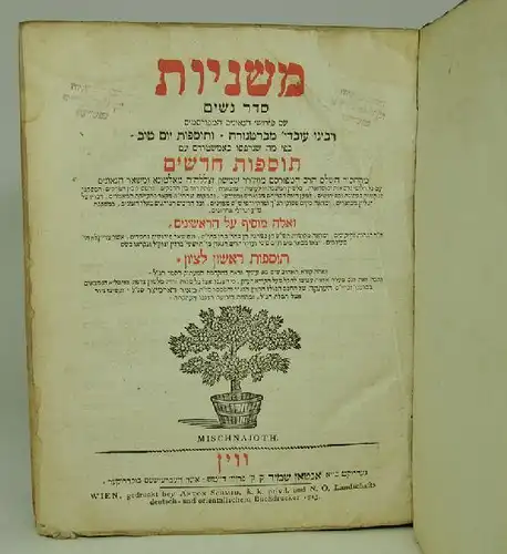 Mischnajot (Mishnayot): seder naschim; 'im... 1815