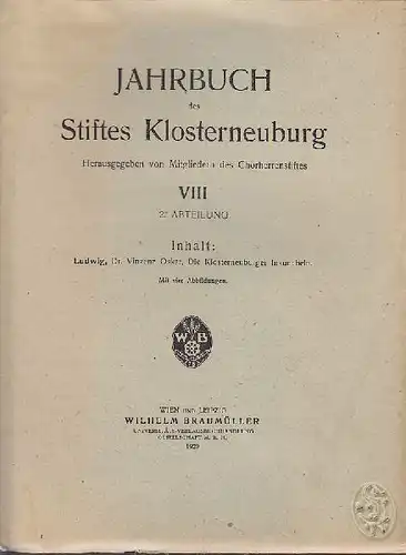LUDWIG, Jahrbuch des Stiftes Klosterneuburg.... 1916