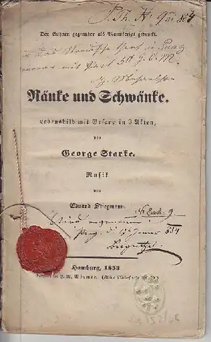 STARKE, Ränke und Schwänke. Lebensbild mit... 1853