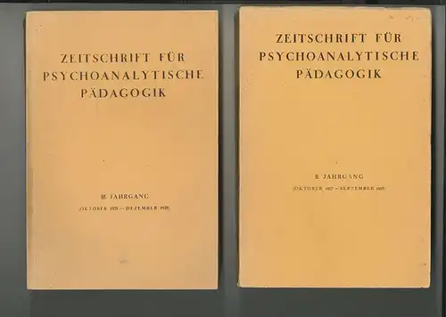 Zeitschrift für psychoanalytische Pädagogik. Hrsg. v. Anna Freud, Heinrich Meng