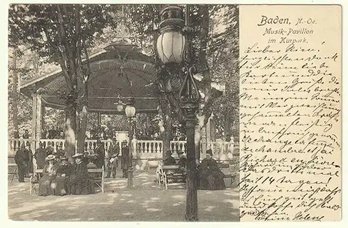 Baden. N.-Oe. Musik-Pavillon im Kurpark.