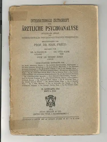 Internationale Zeitschrift für ärztliche Psychoanalyse. Offizielles Organ der In