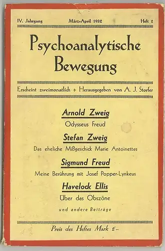 Die psychoanalytische Bewegung. STORFER, A[dolf] J[osef].