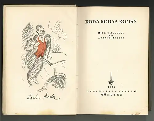 Roda Rodas Roman. Mit Zeichnungen v. Andreas Szenes RODA RODA [d. i. Sándor Frie
