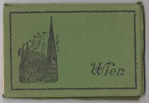 [12 Ansichtskarten von Wien zu einem Leoprello gebildet].