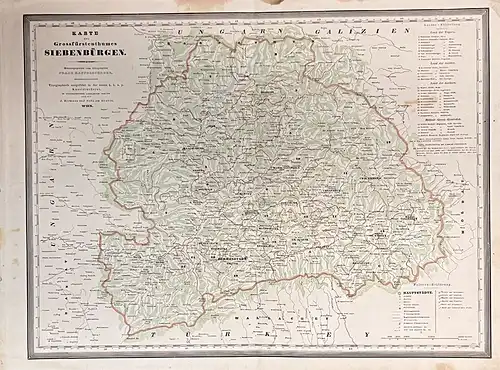 Karte des Grosßfürstenthumes Siebenbürgen. RAFFELSPERGER, Franz (Hrsg.).