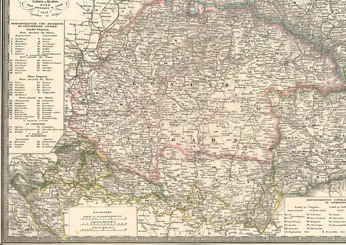 Karte der Königreiche Ungarn und Galizien (nebst dem) Groß Fürstenthum Siebenbür