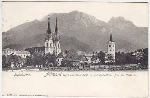 Admont gegen Sparafeld  2245 m. und Hahnstein.... 1890