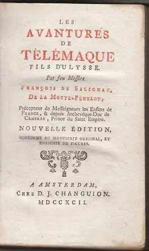 FÉNELON, Les Aventures de Télémaque. Fils... 1792