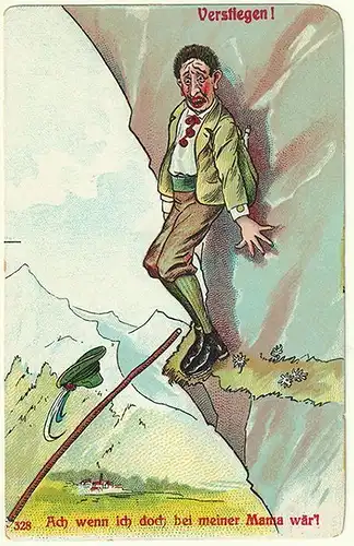 Verstiegen! Ach wenn ich doch nur bei meiner Mama wär!