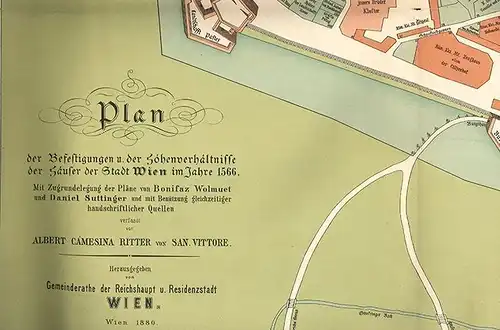 Plan der Befestigungen u. der Höhenverhältnisse der Häuser der Stadt Wien im Jah