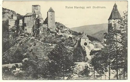 Runie Hardegg mit Stadtturm.