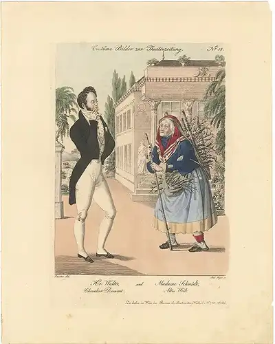 Hr. Walter, Chevalier Dumont. und Madame Schmidt, Altes Weib.