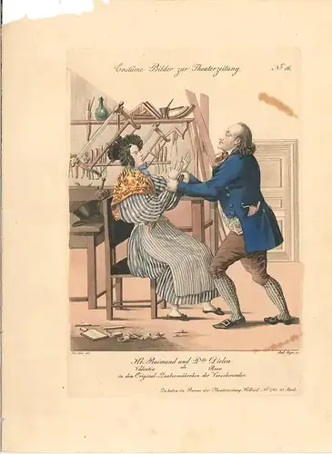 Hr. Raimund und Dlle Dielen als Valentin [und] Rosa in dem zaubermärchen der Ver