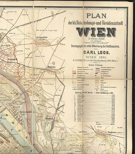 Plan der k. k. Reichshaupt- und Residenzstadt Wien im Masse 1: 25000. Herausgege