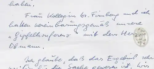 Eigenh. Brief. BRODA, Christian, Jurist u. Politiker (1916-1987).