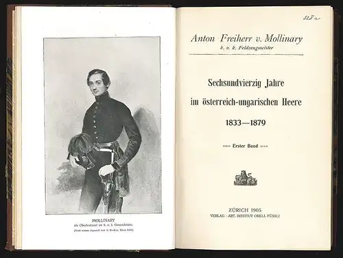 Sechsundvierzig Jahre im österreich-ungarischen Heere 1833-1879. MOLLINA 1696-23