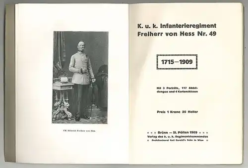 K. u. k. Infanterieregiment Freiherr von Hess Nr. 49. 1715-1909.